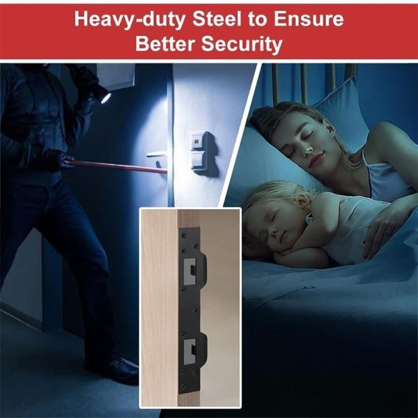 Heavy Duty Metal Latch Plate for Exterior Interior Door Double Hole Reinforcement Striker Plates (Black) - Image 7