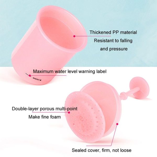 Facial Cleanser Foaming Maker Bubbler Cup Travel Portable Manual Foaming Bottle, Color: Small Purple - Image 7