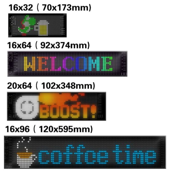 7x17.3cm(16 x 32 LEDs) Car Flexible Display Advertising Screen APP Bluetooth Smart Screen - Image 3