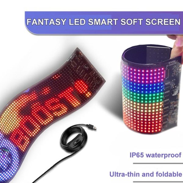 7x17.3cm(16 x 32 LEDs) Car Flexible Display Advertising Screen APP Bluetooth Smart Screen - Image 4