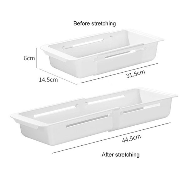 No Punch Under Sink Shelf Household Multifunctional Cabinet Organizer, Style: Deducting Extending Box-Short - Image 2