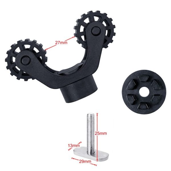 Canoe Paddle Fishing Rod Holder Rail Bracket Kayak Accessories, Specification: 25 Roller Paddle Clamp - Image 6