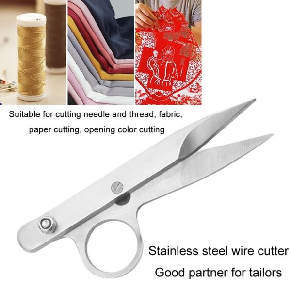 All Steel Thread Scissors Cross Stitch V-Shape Home Tailoring Yarn Scissors Fishing Shears - Image 3