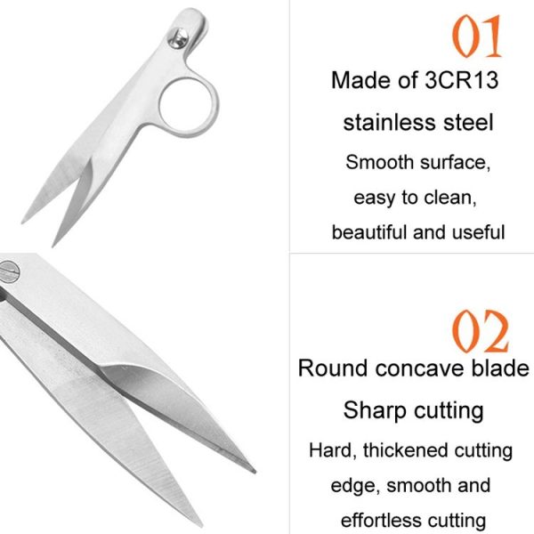 All Steel Thread Scissors Cross Stitch V-Shape Home Tailoring Yarn Scissors Fishing Shears - Image 5