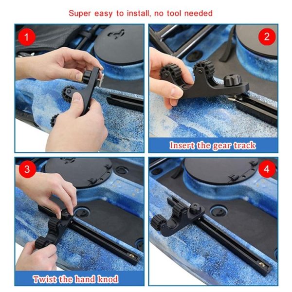 Canoe Paddle Fishing Rod Holder Rail Bracket, Specification: Fixed Roller - Image 5