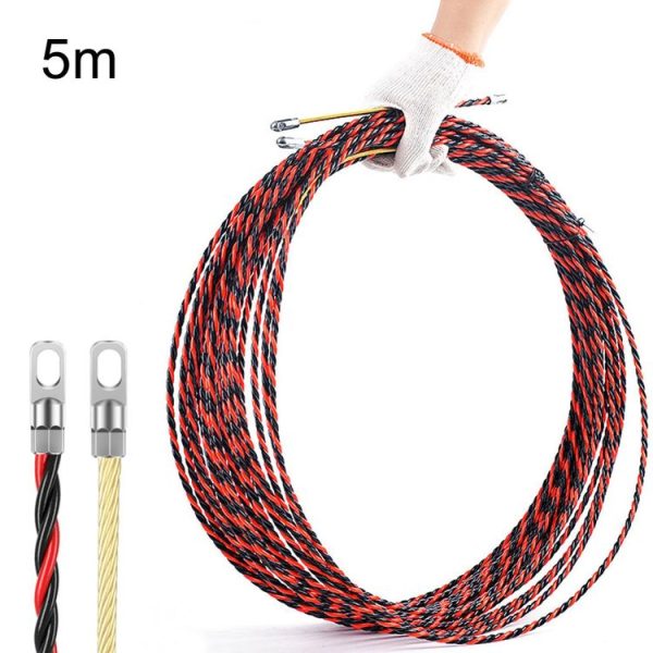 5m Flat Head Dual Color Pipe Threading Puller Electrician Manual Threader