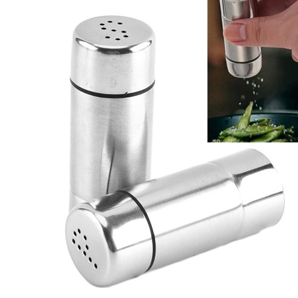 Stainless Steel Kitchen Spice Jar Outdoor BBQ Seasoning Bottle Pepper Sprinkle Jar (S-hole) - Image 2