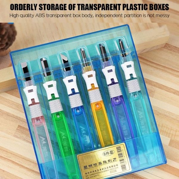 MYTEC 4 In 1 Carpenter Seal Carving Tools Alloy Bit Plastic Handle Carving Knife - Image 6