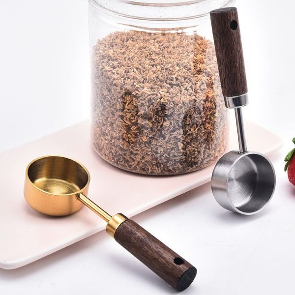 15ml Wooden Handle Stainless Steel Measuring Spoon Coffee Powder Milk Powder Spoon, Color: Silver - Image 6