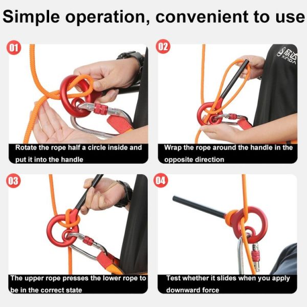 XINDA XD-Q9732 9-shaped Descender Mountain Climbing and Rock Climbing Descent Equipment (Black) - Image 5
