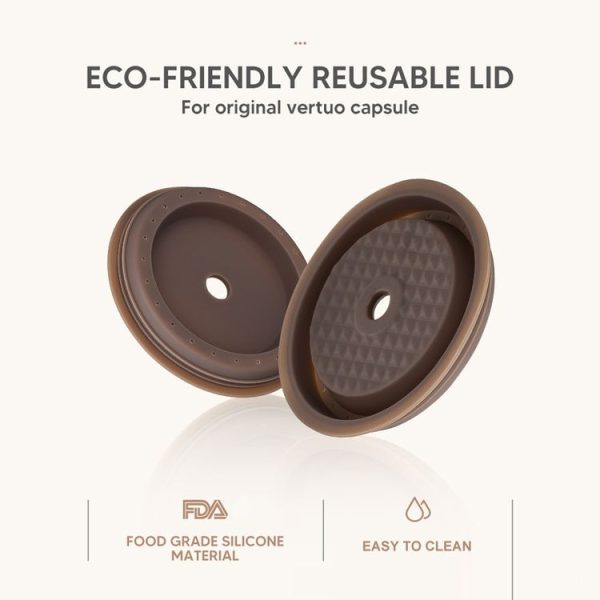 Compatible With Vertuoline Reusable Coffee Capsule Shell Silicone Cap (Coffee) - Image 2