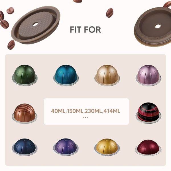 Compatible With Vertuoline Reusable Coffee Capsule Shell Silicone Cap (Coffee) - Image 4