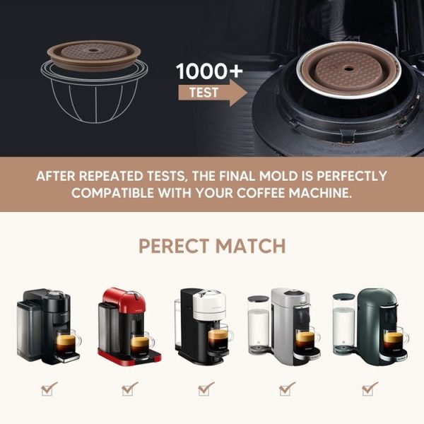 Compatible With Vertuoline Reusable Coffee Capsule Shell Silicone Cap (Coffee) - Image 5