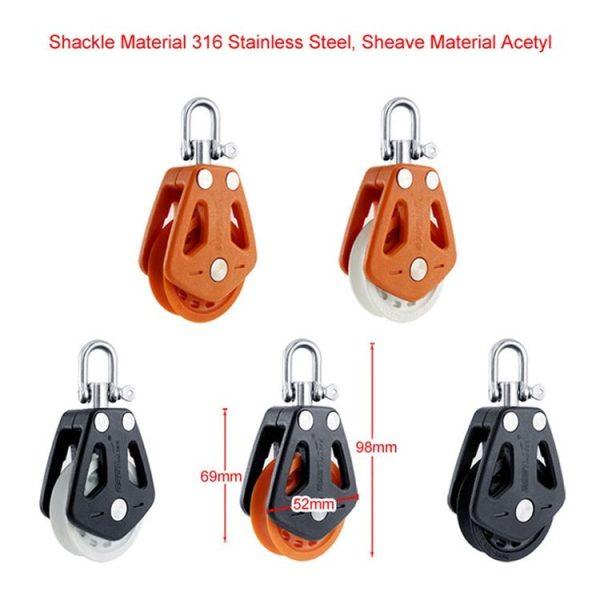 BSET MATEL Marine Nylon Plastic Swivel Bearing Single Pulley (Type 1) - Image 2