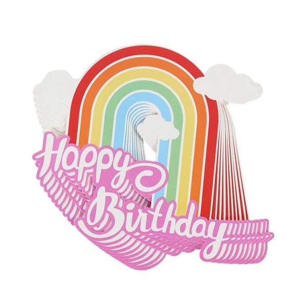 20pcs Birthday Party Cake Toppers Baking Cake Ornament Flags Dessert Decoration, Style: Rainbow 1 - Image 5