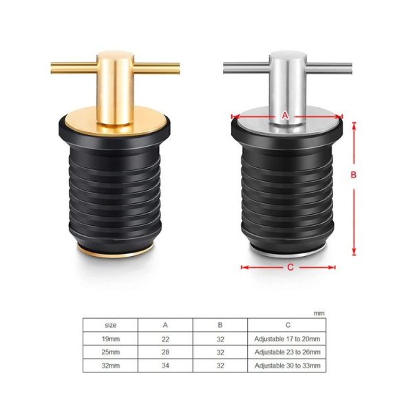 Marine Motorboat Deck Cross Drain Plug Screw, Size: Copper For 19mm - Image 3