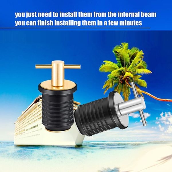 Marine Motorboat Deck Cross Drain Plug Screw, Size: Copper For 19mm - Image 4