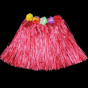 30cm Halloween Hula Show Costume Hawaii Party Decoration, Color: Grass Skirt Red