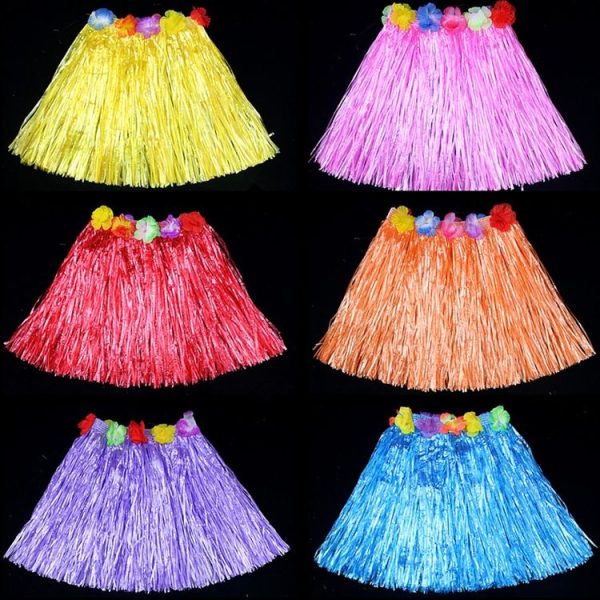 30cm Halloween Hula Show Costume Hawaii Party Decoration, Color: Grass Skirt Red - Image 3