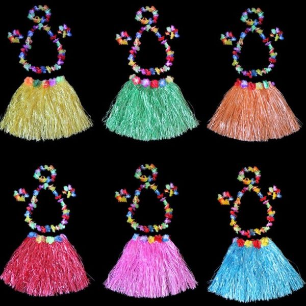 30cm Halloween Hula Show Costume Hawaii Party Decoration, Color: Grass Skirt Red - Image 4
