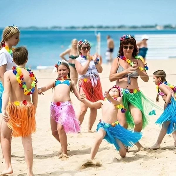 30cm Halloween Hula Show Costume Hawaii Party Decoration, Color: Grass Skirt Red - Image 7