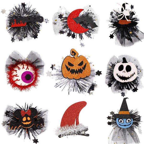 Halloween Hair Clips Hair Accessories Kids Party Dress Up Jewelry, Style: Witch - Image 4