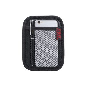 Microfiber Leather Car Mobile Phone Sticky Storage Net Bag, Color: H005 Black Small