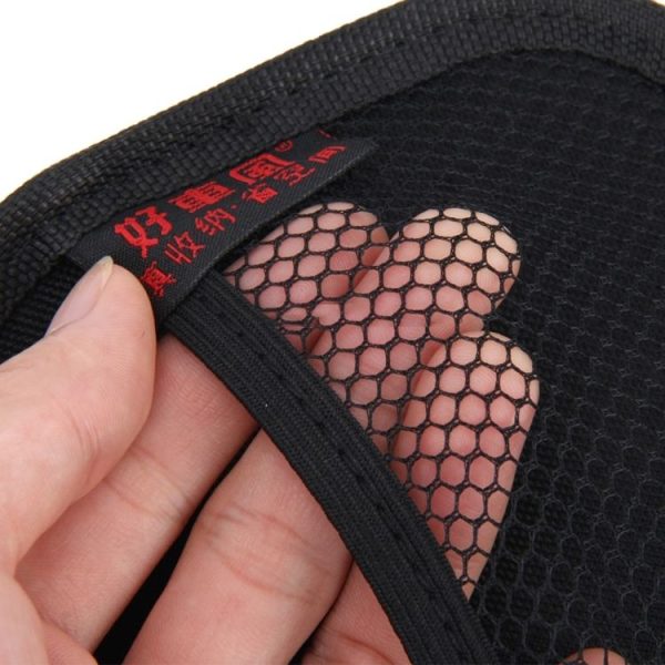 Microfiber Leather Car Mobile Phone Sticky Storage Net Bag, Color: H005 Black Small - Image 5