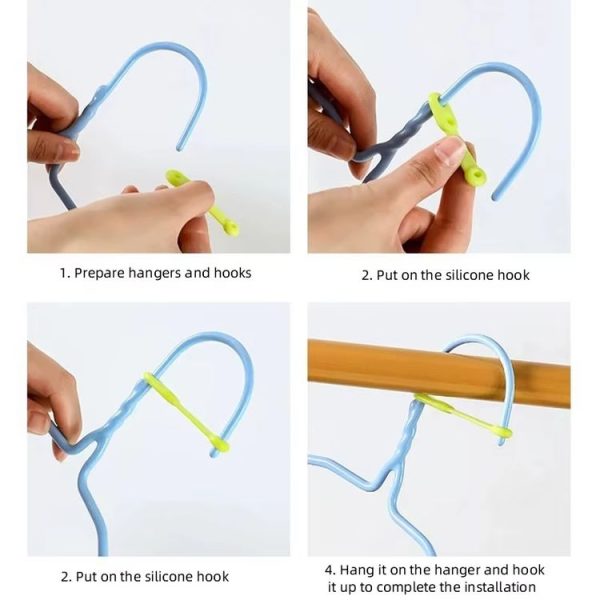 100pcs Clothes Drying Rack Windproof Hook Anti-slip Fixed Hook Buckle Silicone Strip (Colorful) - Image 8