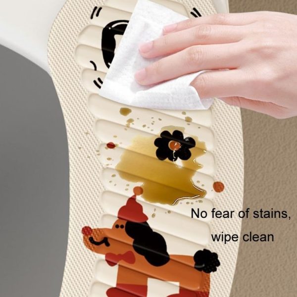 1pair Adhesive Waterproof Four-Season Universal Toilet Mat (Thick-browed Dog) - Image 5