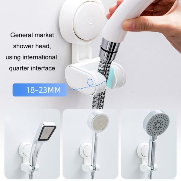 Household Suction Cup Nail-free Universal Shower Head Bracket (White) - Image 6