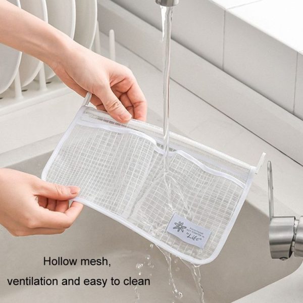 Hanging Refrigerator Storage Kitchen Classification Double Compartment Storage Bag (White) - Image 5