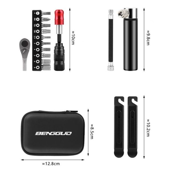 BENGGUO Bicycle Repair Tool Mountain Bike Ratchet Wrench Repair Combination Set, Spec: Set 1 - Image 8