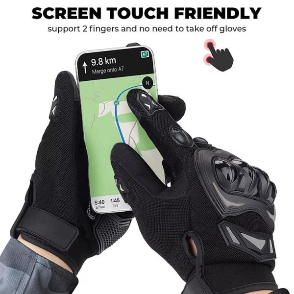 Motorcycle Outdoor Riding Non-slip Touch Screen Sun Protection Gloves, Size: M (Black) - Image 3