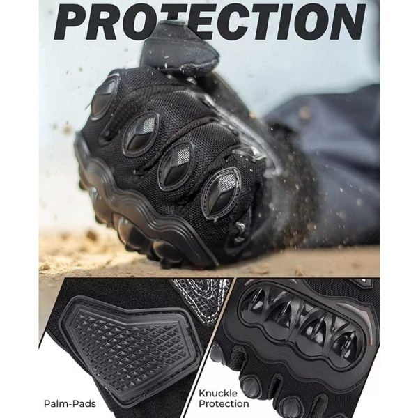 Motorcycle Outdoor Riding Non-slip Touch Screen Sun Protection Gloves, Size: M (Black) - Image 4
