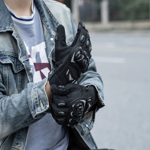 Motorcycle Outdoor Riding Non-slip Touch Screen Sun Protection Gloves, Size: M (Black) - Image 8