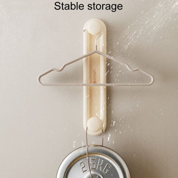 Retractable Clothes Rack Organizer Multifunctional Household Hole-Free Balcony Storage Shelf (Cream Color) - Image 6