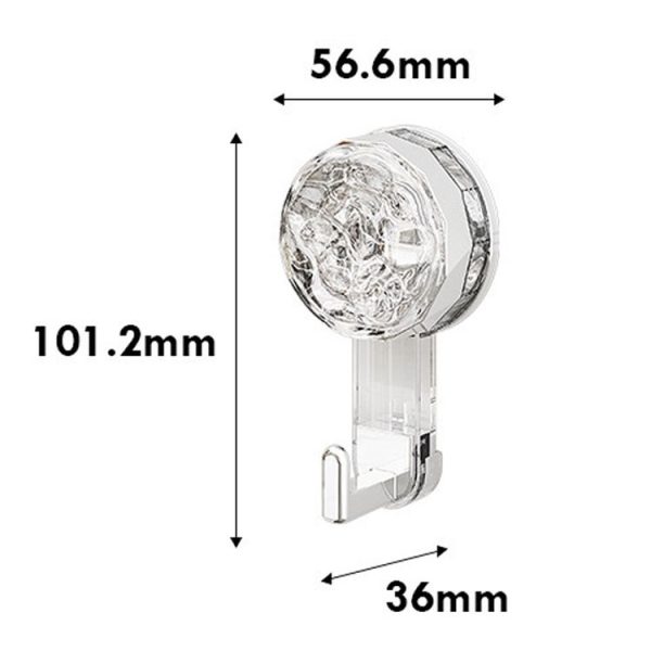 Household Suction Cup Storage Hooks Bathroom No Punch Sticky Snaps (Transparent White) - Image 3