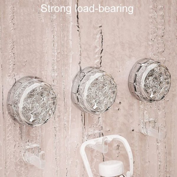 Household Suction Cup Storage Hooks Bathroom No Punch Sticky Snaps (Transparent White) - Image 6
