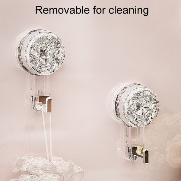 Household Suction Cup Storage Hooks Bathroom No Punch Sticky Snaps (Transparent White) - Image 7