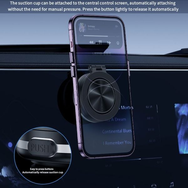 AIMITE C1 Vacuum Adsorption Foldable Magnetic Support Bracket Car Cell Phone Holder (Black) - Image 2