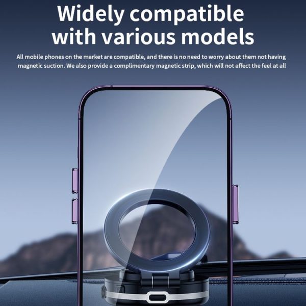AIMITE C1 Vacuum Adsorption Foldable Magnetic Support Bracket Car Cell Phone Holder (Black) - Image 4