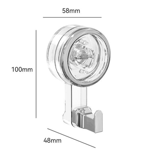 Bathroom Suction Cup Hooks Household Wall Mounted Hanging Organizer (Transparent) - Image 3