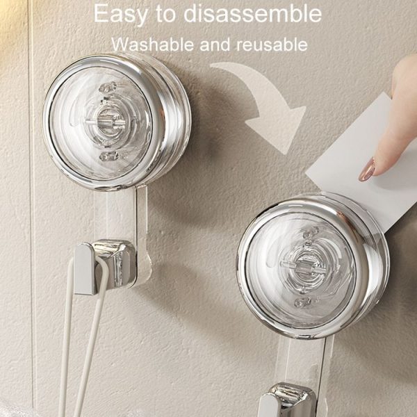 Bathroom Suction Cup Hooks Household Wall Mounted Hanging Organizer (Transparent) - Image 6