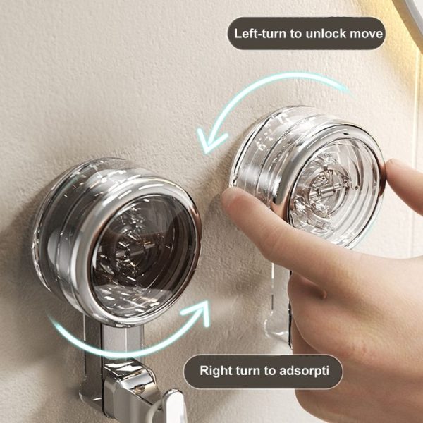 Bathroom Suction Cup Hooks Household Wall Mounted Hanging Organizer (Transparent) - Image 7