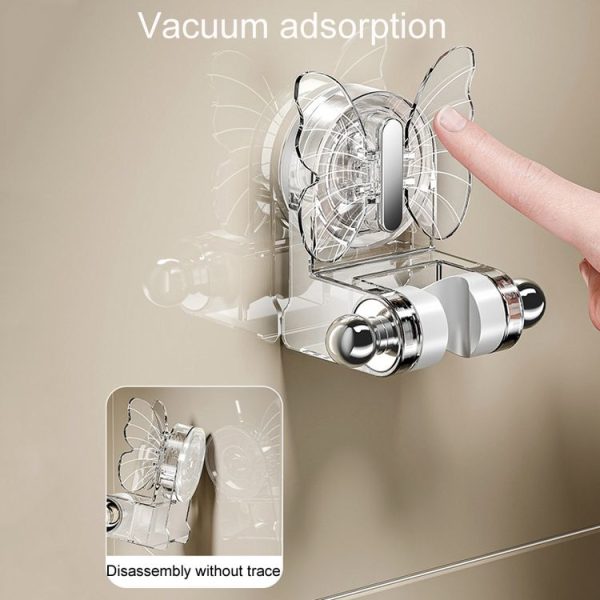 Bathroom No-Punch Suction Cup Shower Bracket Household Storage Shelf Base (Transparent) - Image 6