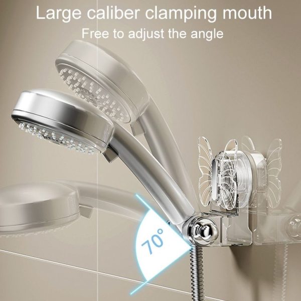 Bathroom No-Punch Suction Cup Shower Bracket Household Storage Shelf Base (Transparent) - Image 7