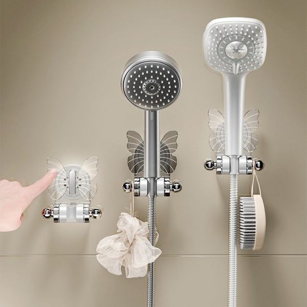 Bathroom No-Punch Suction Cup Shower Bracket Household Storage Shelf Base (Transparent) - Image 8