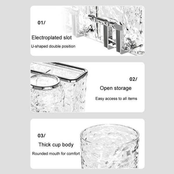 Bathroom Toothbrush Organizer Household Multifunctional Storage Rack, Style: Single Cup Transparent - Image 4