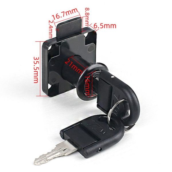 Drawer Lock Furniture Closet Door Office Filing Cabinet Lock, Model: 136-22 (Black Folding Key) - Image 2